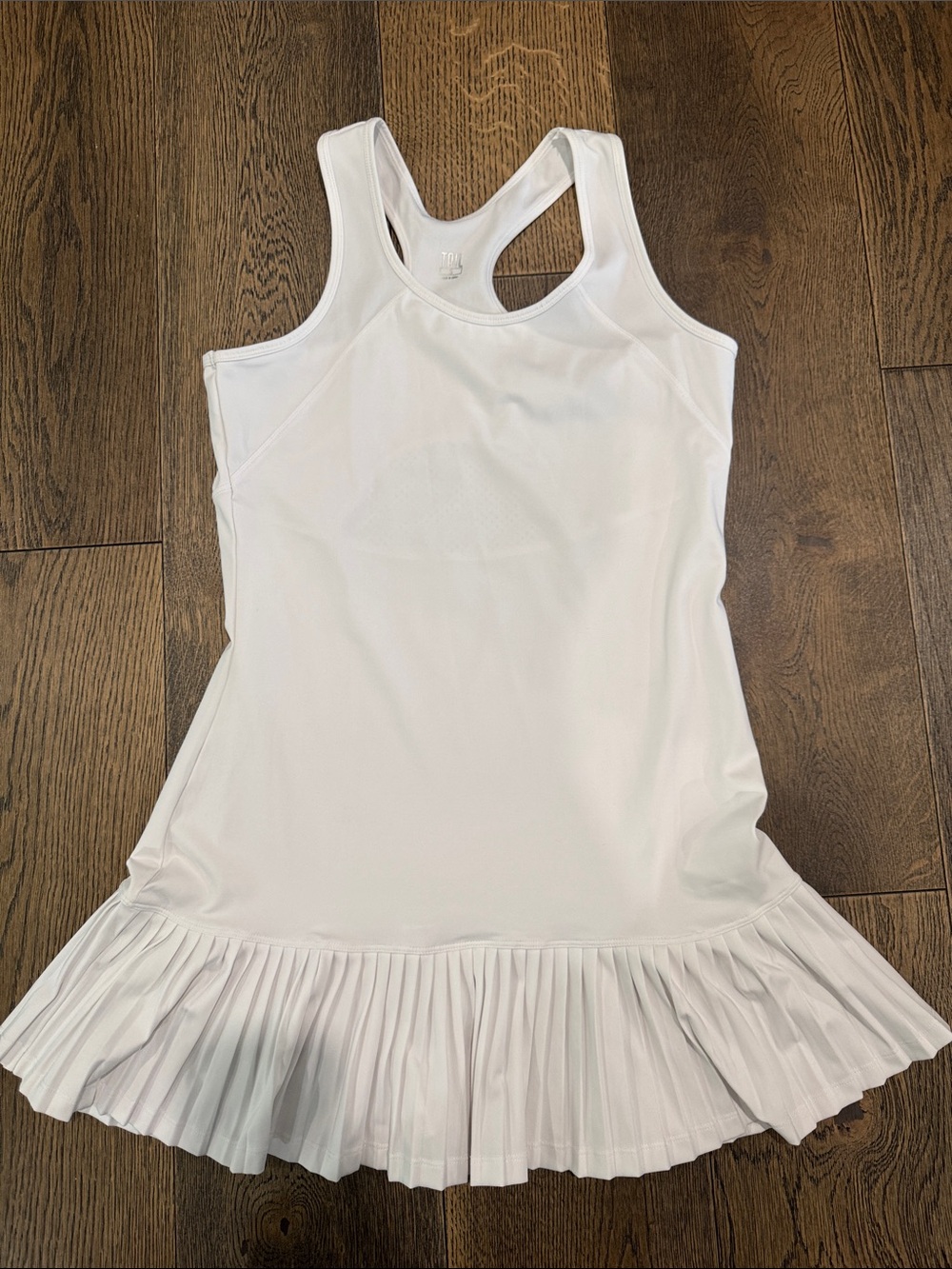 Tail White Racerback Pleated Hem Tennis Dress Size Small